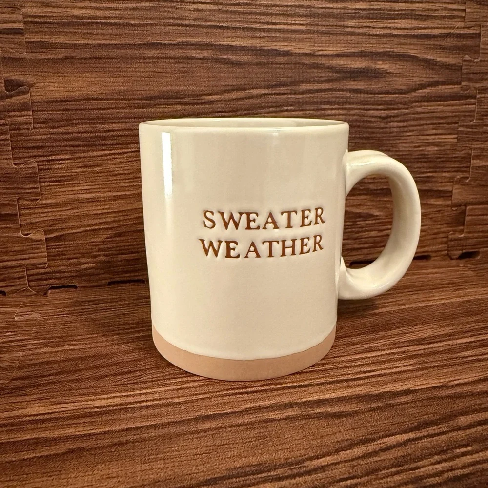 Cream and Tan 'Sweater Weather' Mug